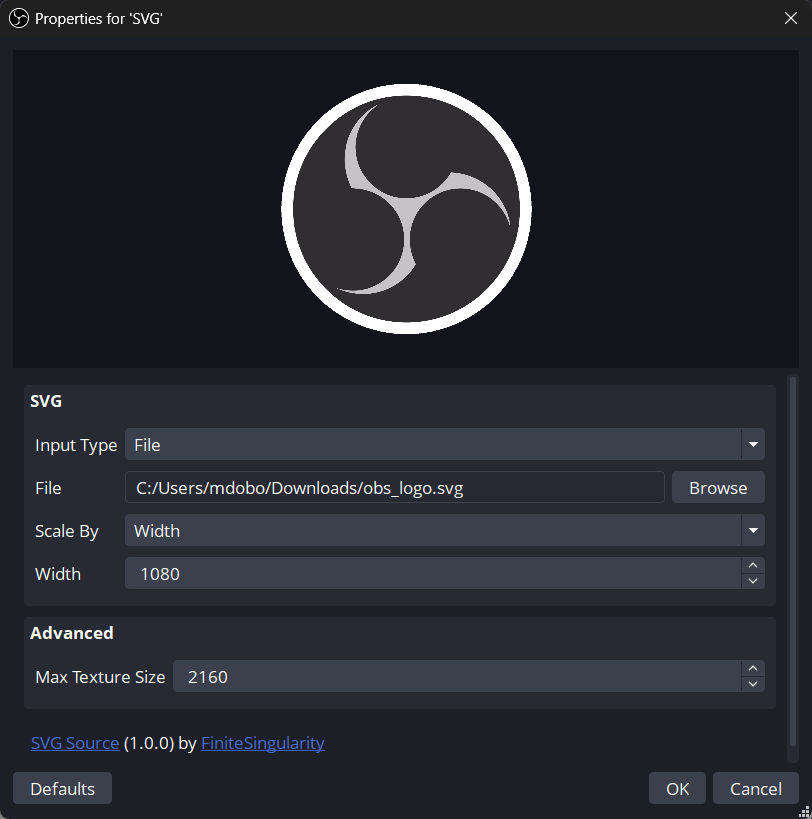 SVG Source Interface